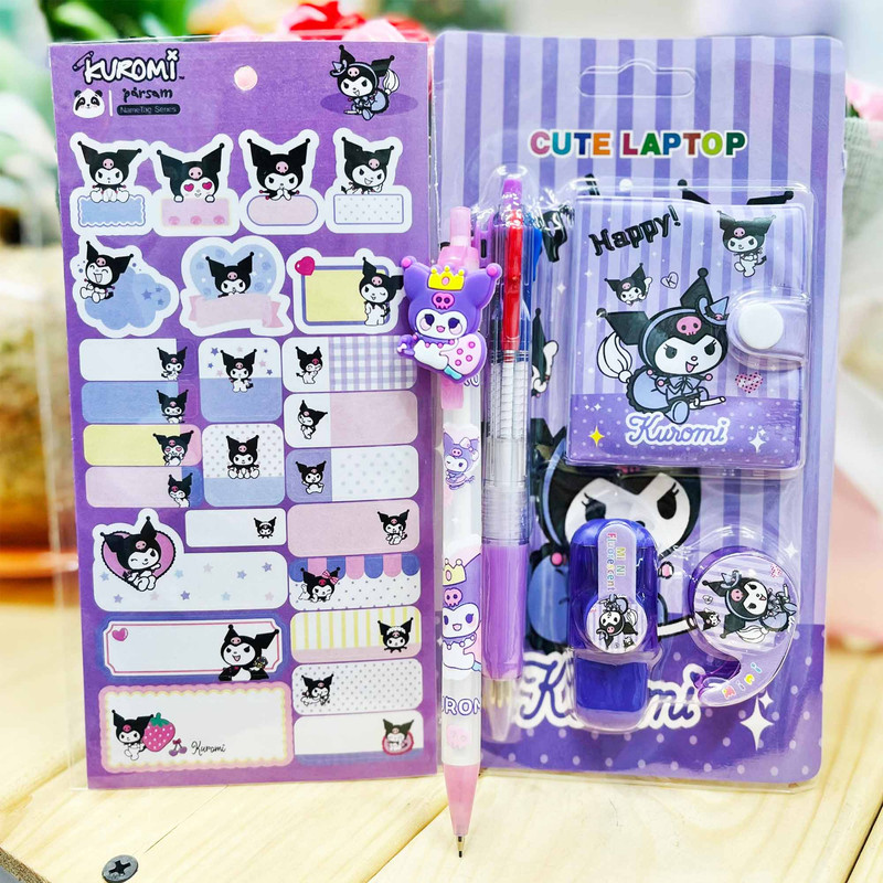 بسته لوازم تحریر مدل کرومی عروسکی مجموعه 6 عددی