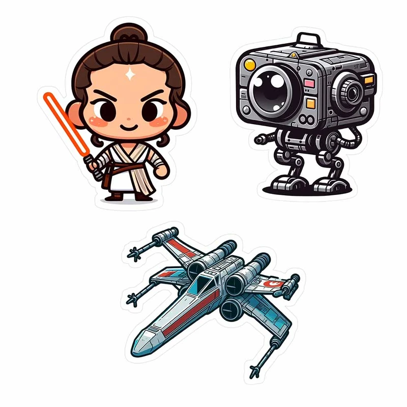 استیکر لپ تاپ و موبایل مدل جنگ ستارگان کد 004 مجموعه 3 عددی