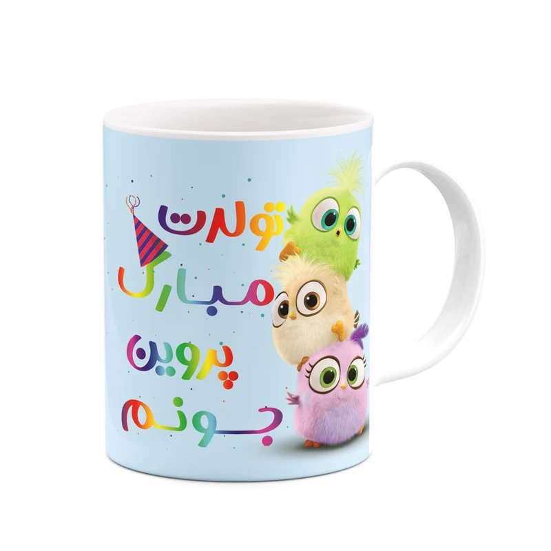 ماگ کاکتی طرح تولد پروین مدل پرندگان خشمگین Angry Birds کد mgh97030