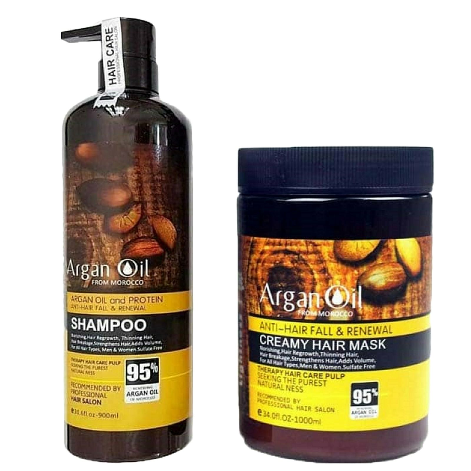 شامپو تقویت‌کننده و ترمیم کننده مو لایتنس مدل argan حجم 900 میلی‌لیتر به همراه ماسک مو لایتنس مدل argan oil حجم 1000 میلی‌لیتر -  - 1