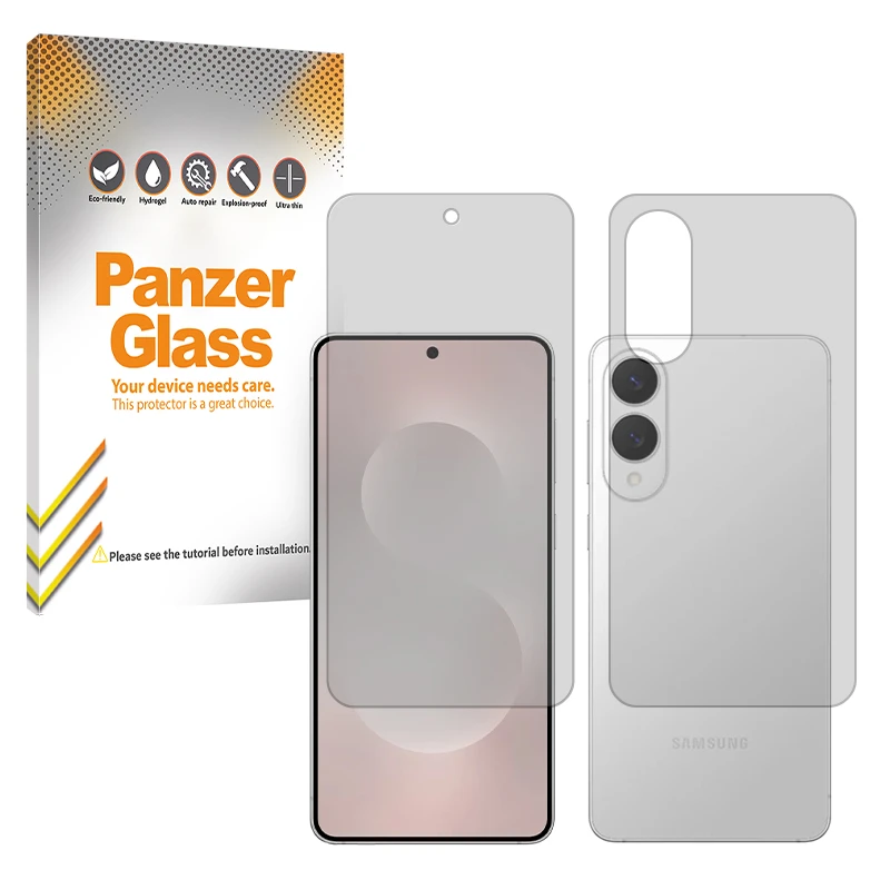 محافظ صفحه نمایش شفاف پنزر گلس مدل Resistant مناسب برای گوشی موبایل سامسونگ Galaxy S25 Edge به همراه محافظ پشت گوشی 