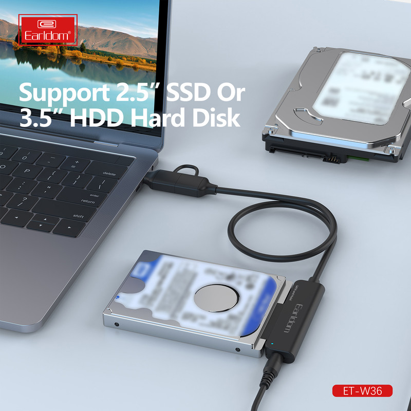 مبدل USB / USB-C به SATA ارلدام مدل W36