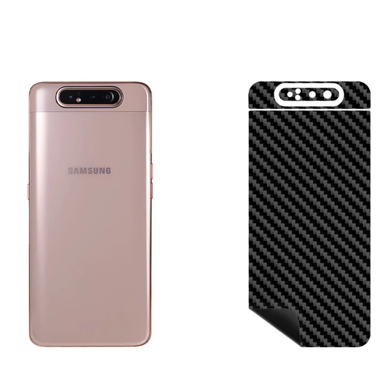 برچسب پوششی بستور مدل BT-Fiber طرح فیبر کربن مناسب برای گوشی موبایل سامسونگ Galaxy A80