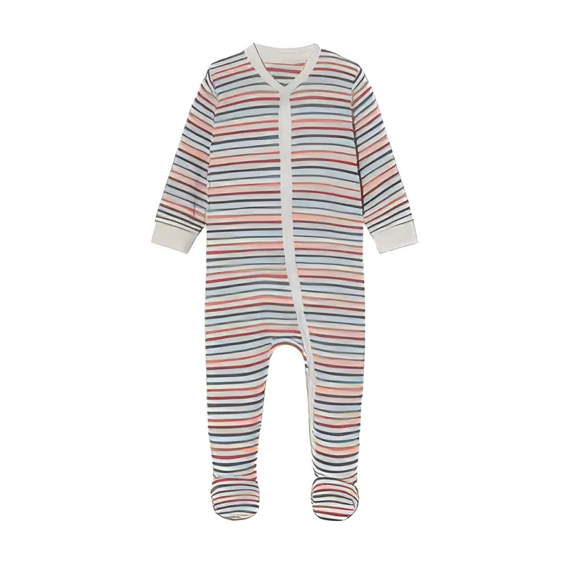 سرهمی نوزادی لوپیلو مدل جوراب دار راه راه کد 2025