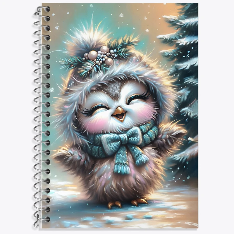 دفتر زبان 50 برگ خندالو مدل دو خط طرح پنگوئن بامزه کد F8471