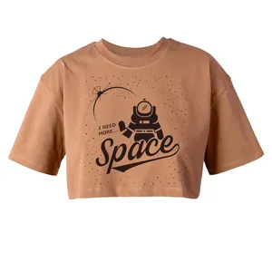 کراپ‌تاپ آستین کوتاه زنانه مدل فضایی کد L177 K