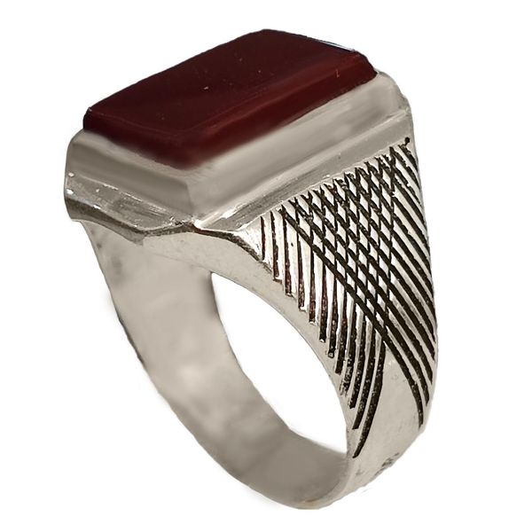 انگشتر نقره مردانه مدل عقیق خراسانی حرز امام جواد HA4035