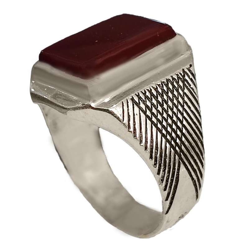 انگشتر نقره مردانه مدل عقیق خراسانی حرز امام جواد HA4035