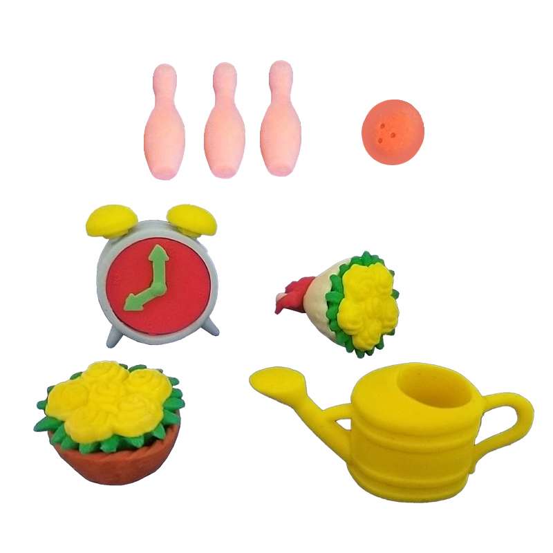 پاک کن مدل گل و ساعت کد FA-08 مجموعه 8 عددی