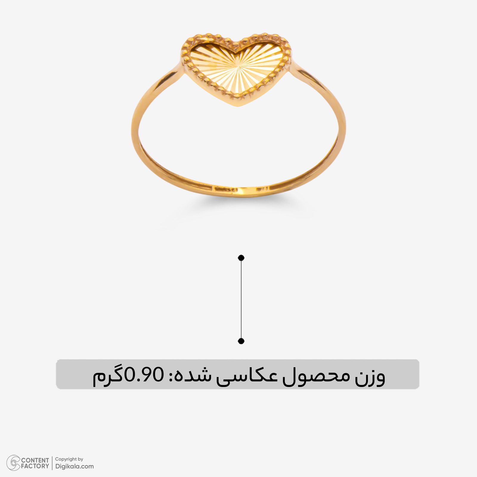 انگشتر طلا 18 عیار زنانه نگین مدل 154 سایز 56 -  - 6