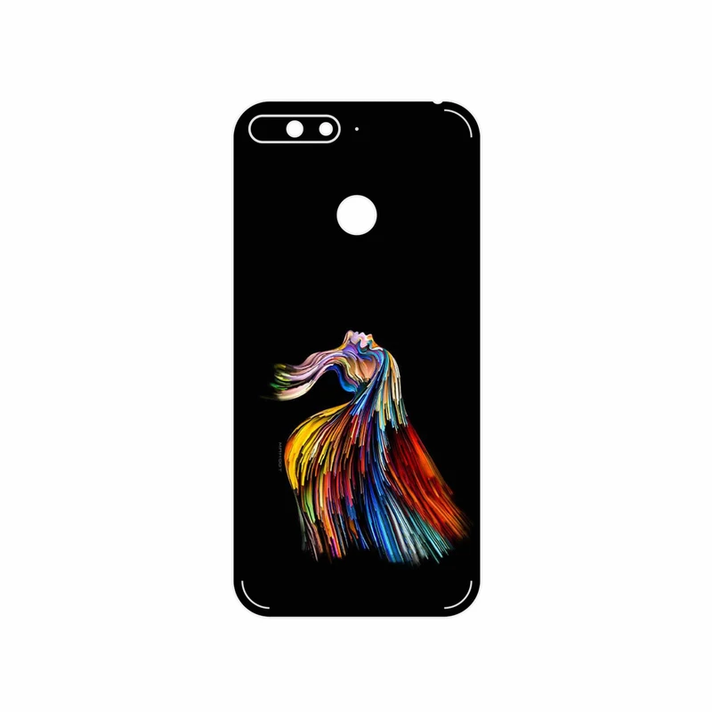 برچسب پوششی ماهوت مدل Rainbow Hair Digital Art مناسب برای گوشی موبایل هوآوی Y6 Prime 2018