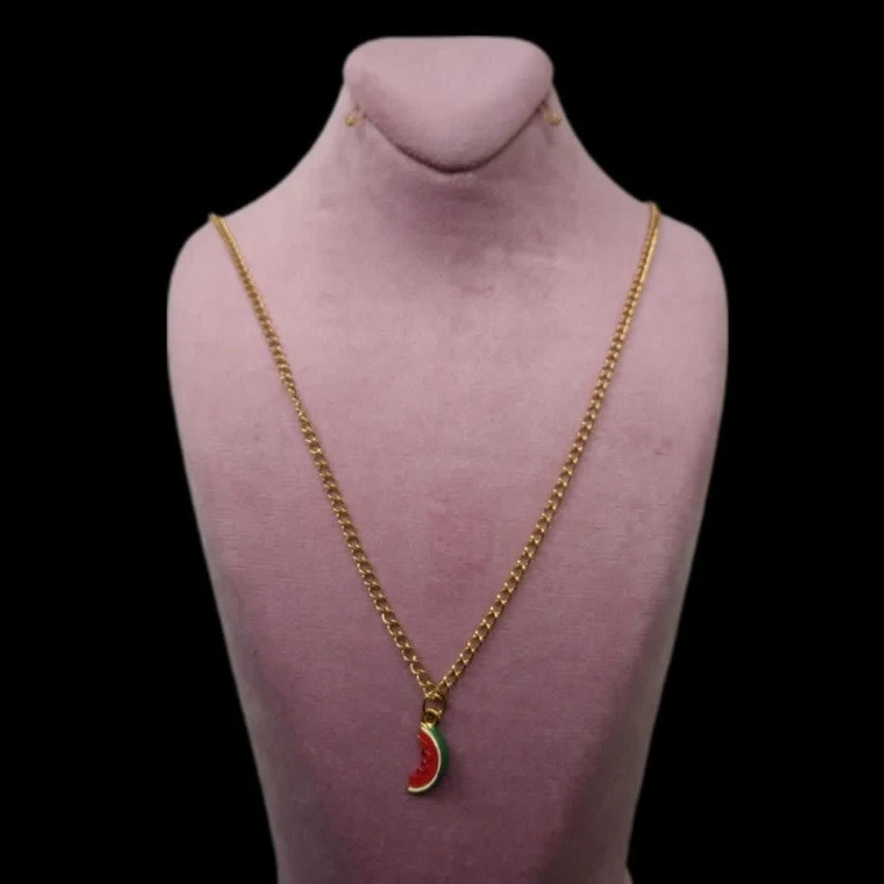 گردنبند زنانه مدل قاچ هندوانه کد 0301