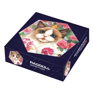 پازل 500 تکه طرح گربه مدل شش ضلعی