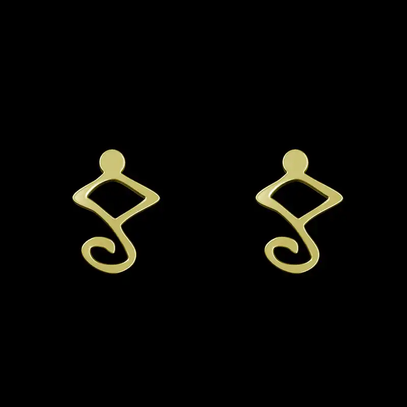 گوشواره طلا 18 عیار زنانه مدوپد مدل هندسی کد GA1-16105