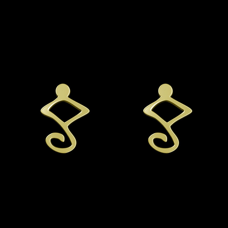 گوشواره طلا 18 عیار زنانه مدوپد مدل هندسی کد GA1-16105