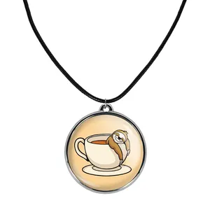 گردنبند خندالو مدل قهوه Coffee کد 2200922007