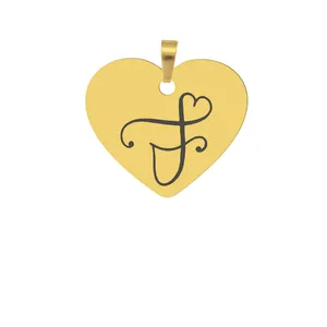 آویز گردنبند هایکا طرح قلب وحرف لاتین F مدل ha185