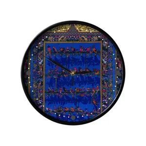 ساعت دیواری مدوپد طرح فرش قم آزادی از قفس پرنده‌ها مدل C-Ghom119