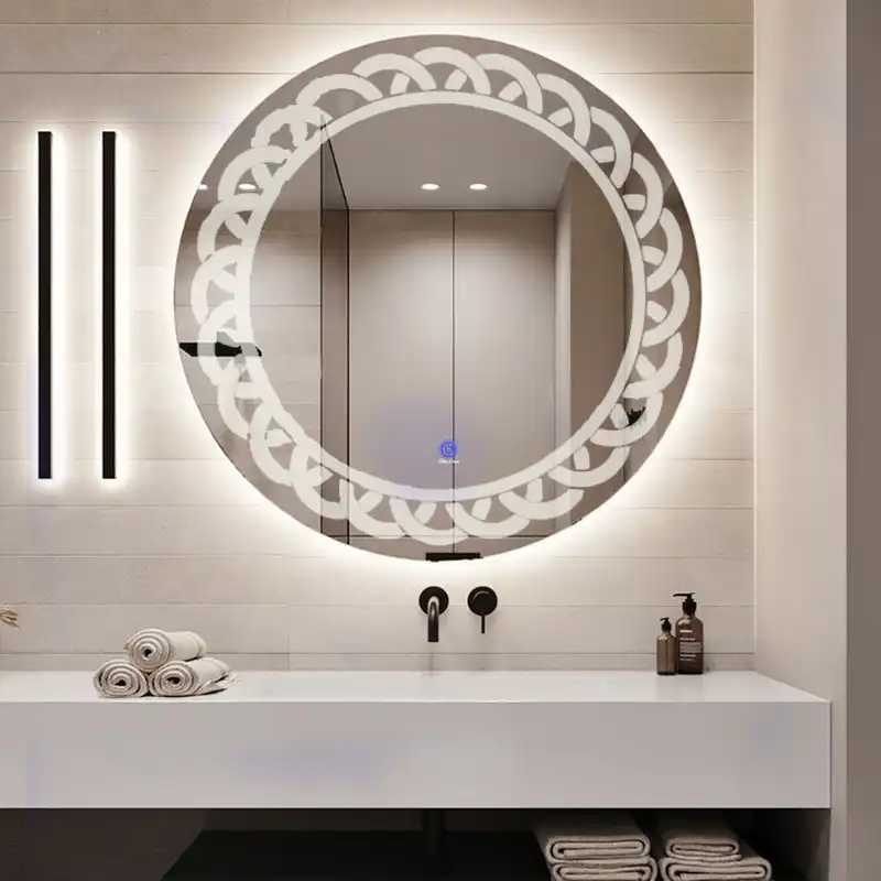 آینه سرویس بهداشتی تارادکور طرح گل مدل لمسی کد tc193