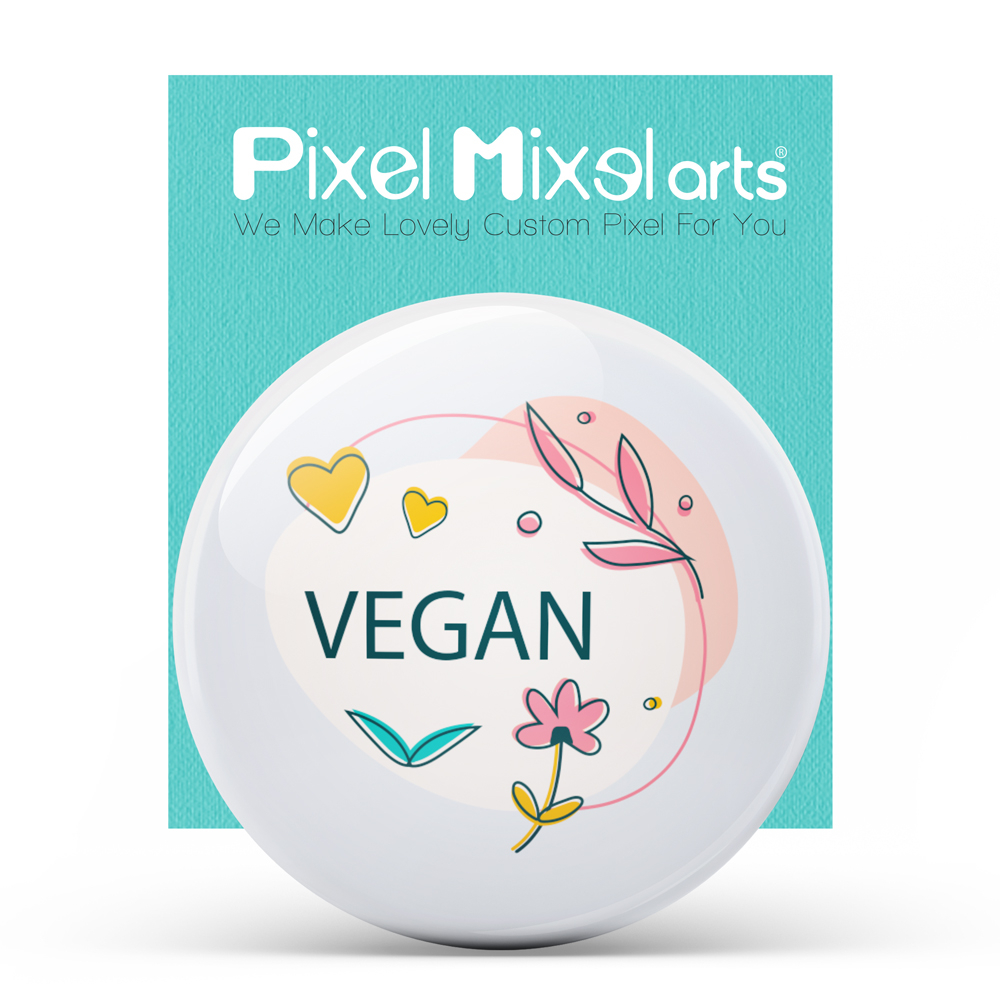 آینه جیبی پیکسل میکسل طرح Vegan مدل 50MB-ACVN010