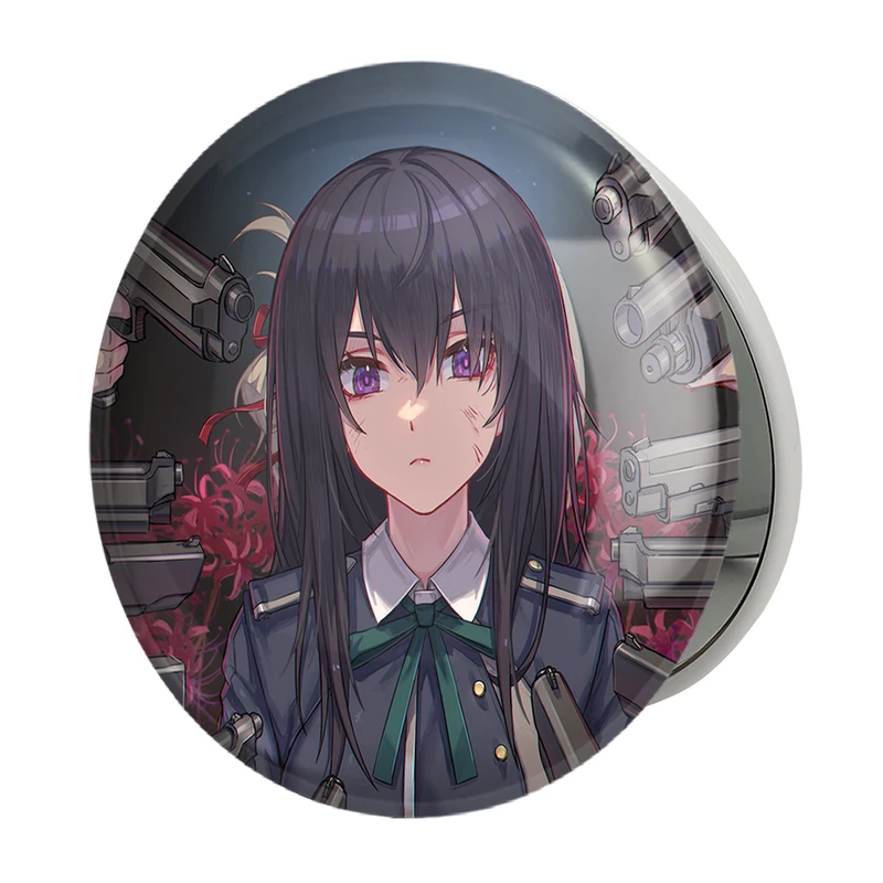 آینه جیبی خندالو طرح تاکینا انیمه لیکوریس ریکویل Lycoris Recoil مدل تاشو کد 22969 
