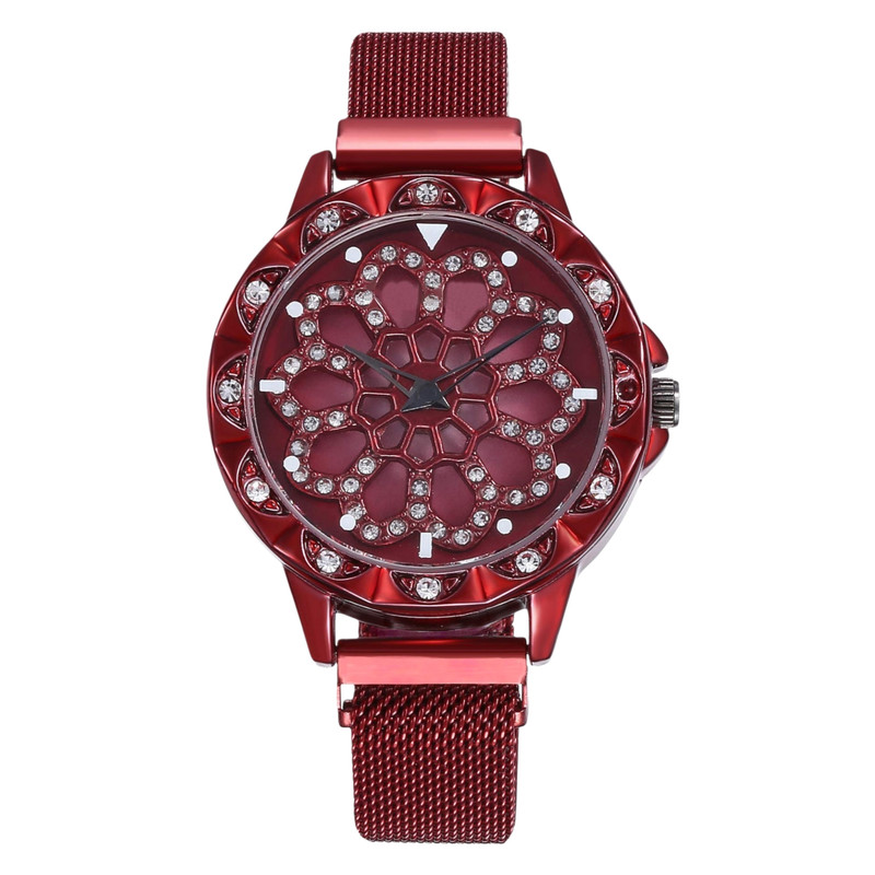 ساعت مچی عقربه ای زنانه مدل کوارتز صفحه چرخان قفل مگنتی کد ۲