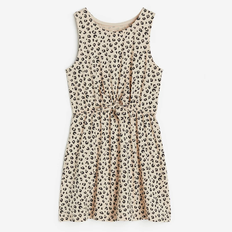 پیراهن بدون آستین یقه گرد دخترانه مدل پلنگی