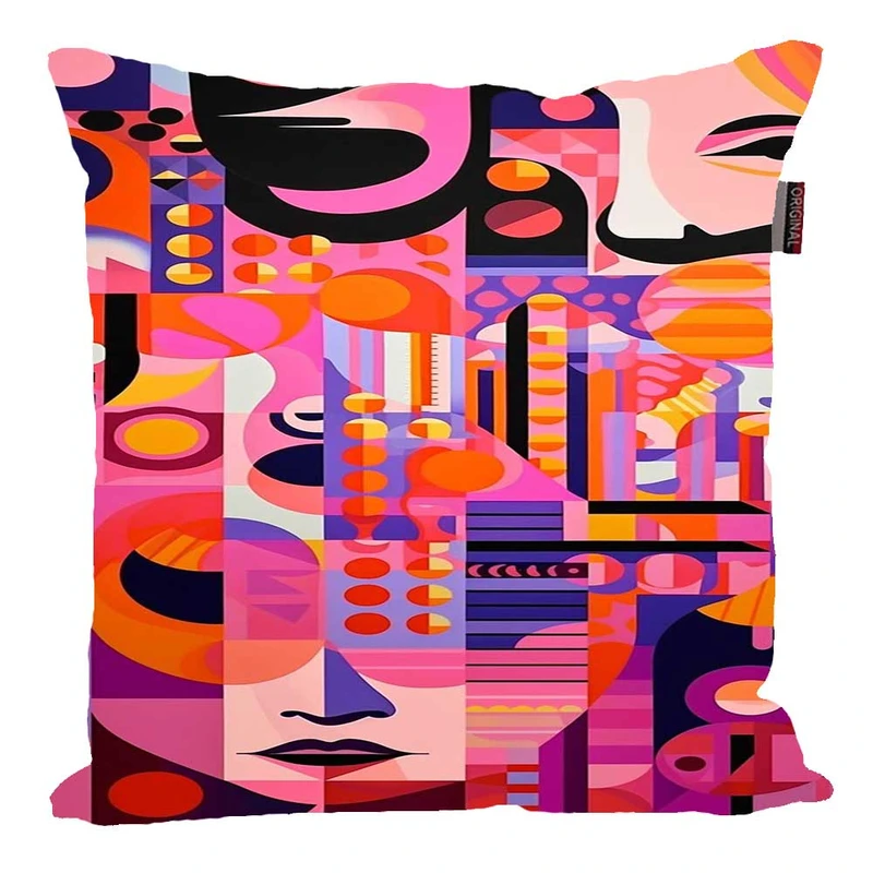 کوسن پاد آفرین مدل فانتزی طرح انتزاعی رنگی مدرن کد 02040