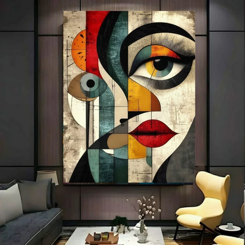 پوستر پارچه ای طرح مخمل  سورئال مدل پرتره ترکیبی کد BK57793