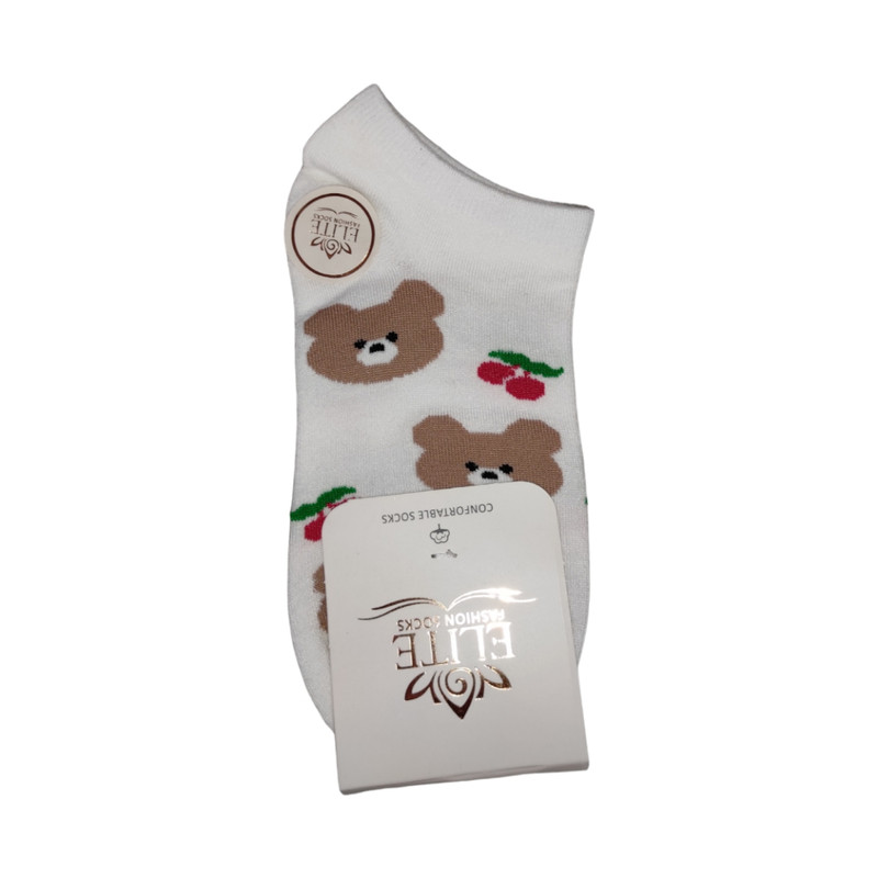 جوراب زنانه مدل خرس گیلاسی 007