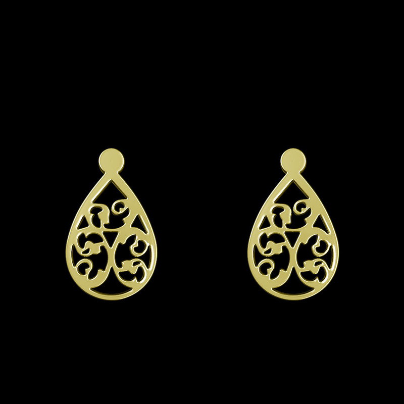 گوشواره طلا 18 عیار زنانه مدوپد مدل هندسی کد GA1-13648