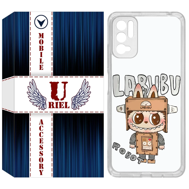 کاور یوریل مدل Clear کد 121 طرح لبوبو Labubu مناسب برای گوشی موبایل شیائومی Redmi Note 10 5G / Note 11SE / Poco M3 Pro