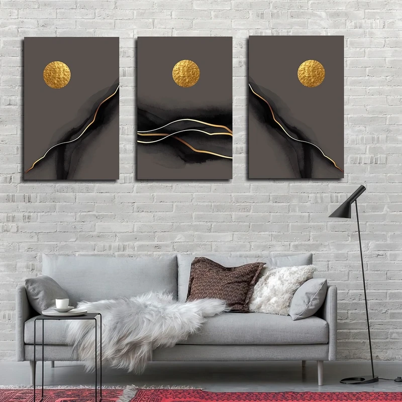 تابلو شاسی بکلیت طرح انتزاعی خورشید مدل SH-2485 مجموعه 3 عددی