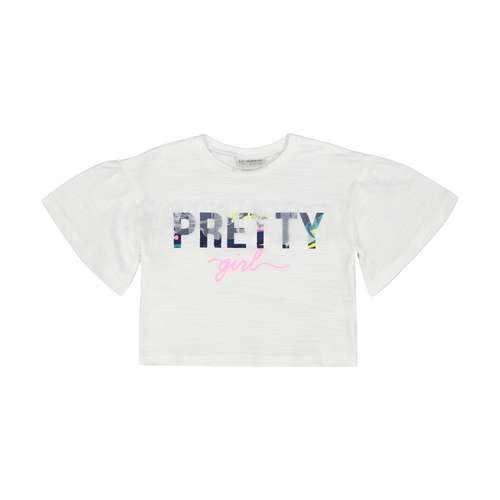 تی شرت دخترانه ال سی وایکیکی مدل S260837Z4-E5X-OPTICWHITE