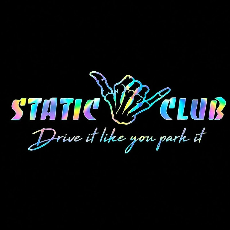 برچسب بدنه خودرو سولگی طرح Static Club هولوگرامی کد M438