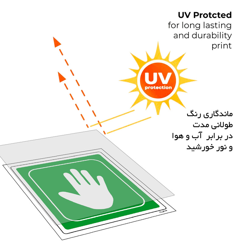 برچسب ایمنی مستر راد طرح فشار دهید مدل HSE-OSHA-198