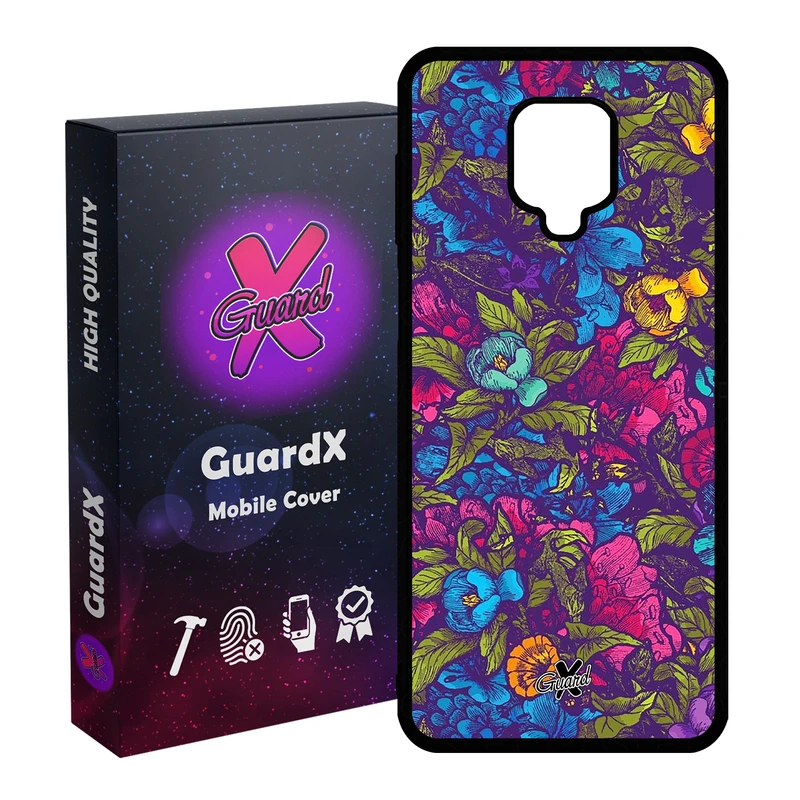 کاور گارد ایکس طرح Flower مدل Glass10224 مناسب برای گوشی موبایل سامسونگ Redmi Note 9S / Note 9 Pro / Note 9 Pro Max