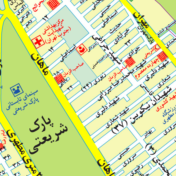 نقشه انتشارات گیتاشناسی نوین مدل راهنمای منطقه 19تهران کد L1319 نقشه انتشارات گیتاشناسی نوین مدل راهنمای منطقه 19تهران کد L1319