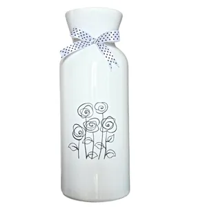 گلدان دکوری مدل استوانه بزرگ flower