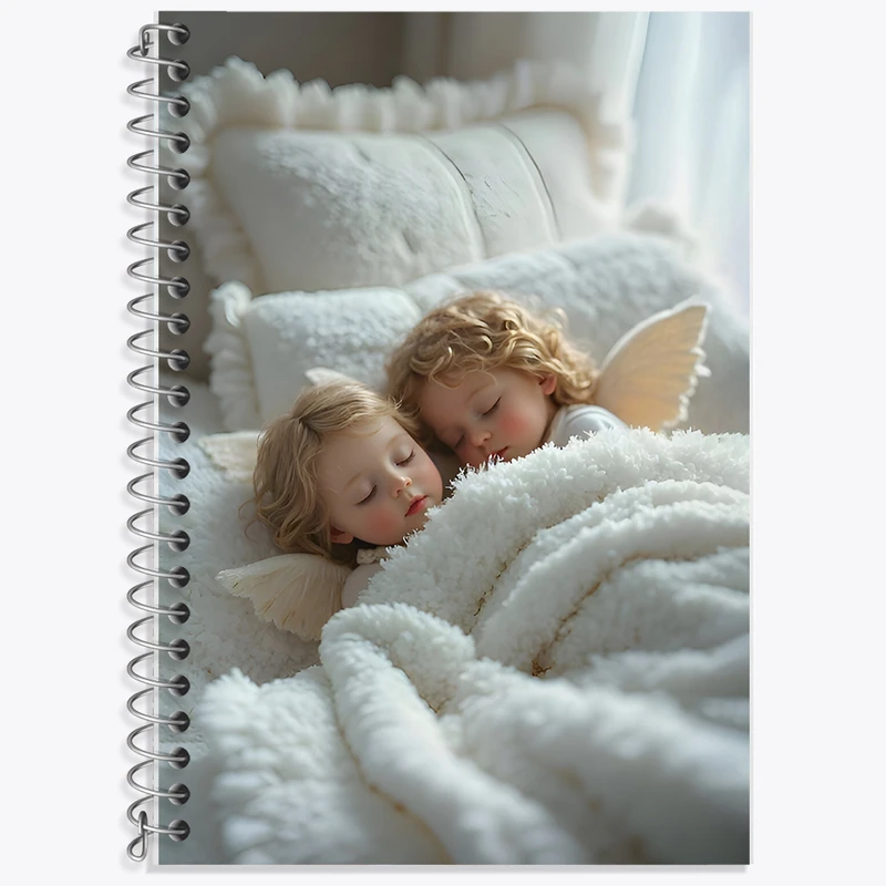 دفتر زبان 50 برگ خندالو مدل دو خط طرح بچه های کوچولوی کیوت کد F7162