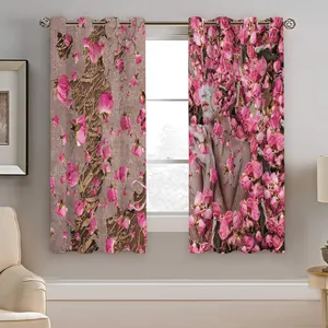 پرده نیروانا طرح چهره گل مدل مخمل کد 5165 سایز 140×200 سانتی متر