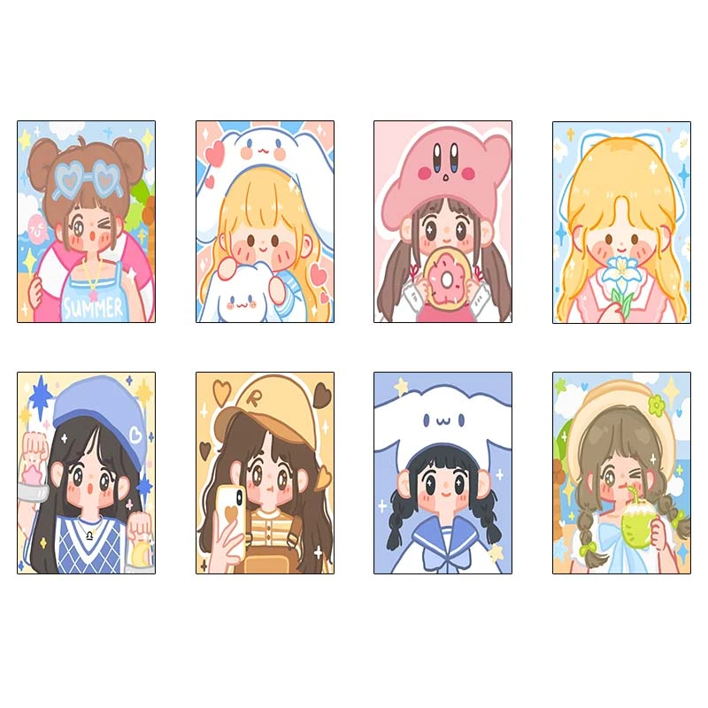 پوستر کارنيکا طرح دخترانه کد 20515 مجموعه 8 عددی