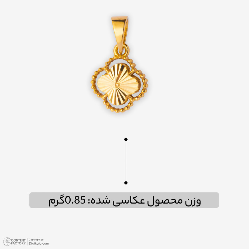 آویز گردنبند طلا 18 عیار زنانه جواهری راز طرح ونکلیف تراش