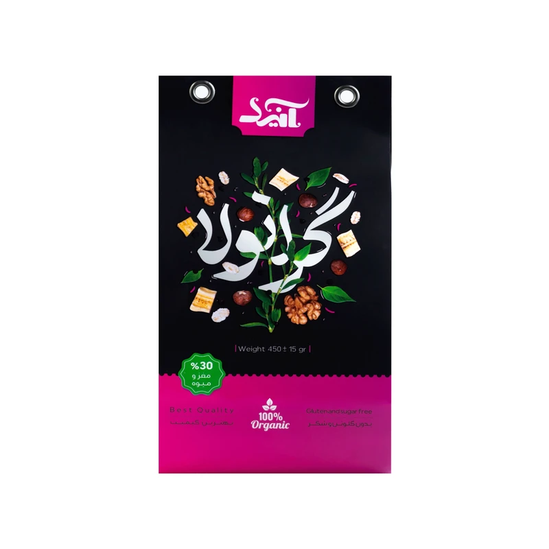 جو دوسرپرک صبحانه با مغز فندق موز دانه چیا مغز گردو چیپس کاکائو آنید - 450 گرم