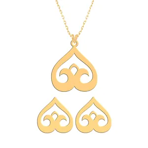 نیم ست طلا 18 عیار زنانه فرشته مدل  طرح اسلیمی WHSLZ-000075