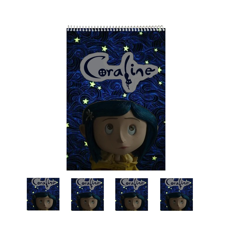 دفتر نقاشی 50 برگ مدل کورالاین کد 02 به همراه برچسب مجموعه 5 عددی