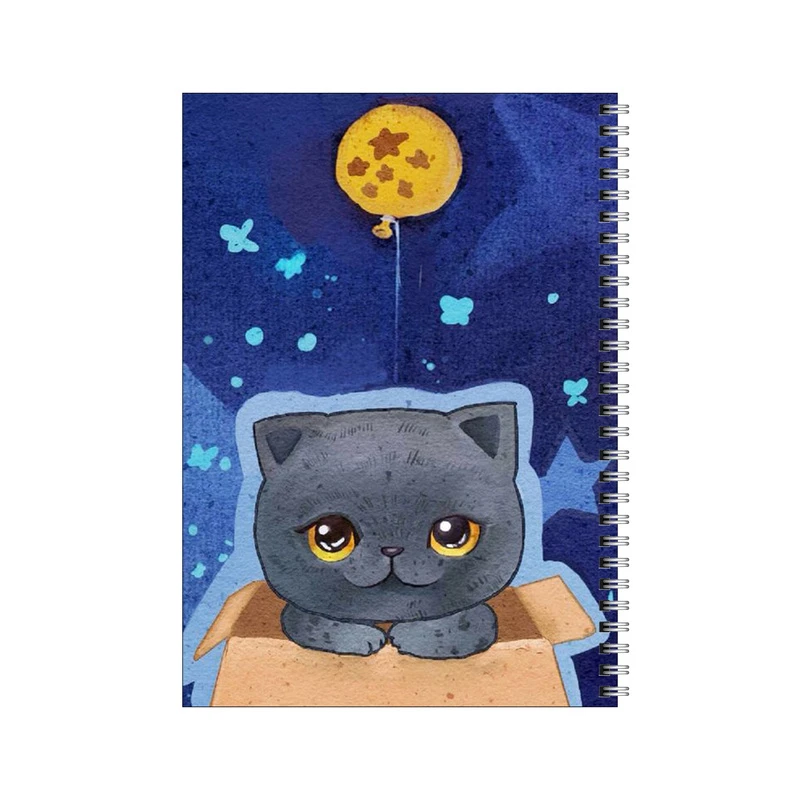 دفتر مشق 80 برگ بامبیلیپ طرح گربه اسکاتیش و شب و ستاره کد 6354501