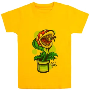 تی شرت آستین کوتاه دخترانه مدل کاکتوس D134 رنگ زرد