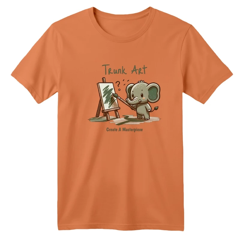 تی‌شرت آستین کوتاه لانگ بچگانه مدل فیل نقاش