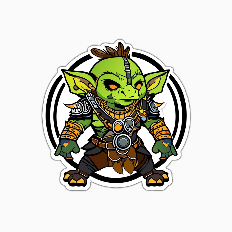 استیکر لپ تاپ و موبایل بووم طرح گوبلین سبز کد KM2